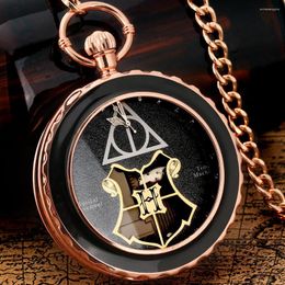 Pocket Watches Deathly Hallows Design Handicrafts Melody Music Watch Retro Steampunk Quartz Necklace Pendant With Chain For Men Women