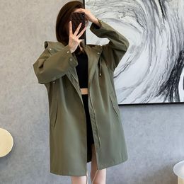 Women's Trench Coats Autumn Winter Women Jackets Loose Casual Hooded Long Coat Korean Fashion Overcoat Raincoats Female Clothing