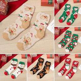 Fashion Accessories Winter Warm Thicken Coral Fleece Socks For Women Cute Cartoon Christmas Sock Elk Floor Socks Funny Christm Gift