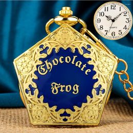 Pocket Watches Luxury Gold Pattern Irregular Pentagon Pendant Watch Men's Quartz Necklace Royal Clock Souvenir Gifts