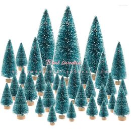 Christmas Decorations White Gold Green Sisal Fibre Mini Tree Snow Frost Pine Model Toy DIY Craft Desktop Decoration Ornaments