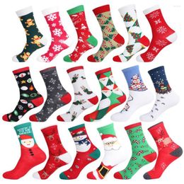 Men's Socks 2022 Autumn Winter Christmas Tree Snow Elk Gift Cotton Happy PEONFLY Men Year Santa Claus