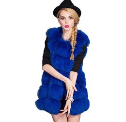 Women coat Winter Outdoor warmth Faux Fox Fur coats medium and long multicolor fur vest jacket Casual fashion street thanksgiving gift sleeveless jackets size S-5XL