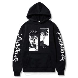 Men's Hoodies Sweatshirts Hot Anime Hoodie Black Clover Men Kawaii Streetwear Cartoon Graphic Fashion Unisex Male G221008