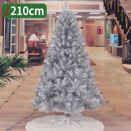 Christmas Decorations 210cm Tree Black Silver Artificial Merry For Home