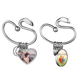 DIY sublimation blank keychain golf club shape alloy heart round designer keychain wallet Handbag Carabiner Keychains Car Key Ring for Woman Man Gift