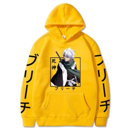 Men's Hoodies Sweatshirts Hitsugaya Toushirou Bleach Haruku Japan Anime Funny Cartoon Cool Men Hoody Streetwear Fashion Oversized