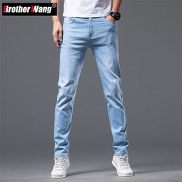 Mens Jeans 6 Colour Mens Stretch Skinny Jeans Spring Korean Fashion Casual Cotton Denim Slim Fit Pants Male Trousers Brand 221008