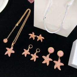 Fashion Designed Necklaces Bracelet Earring Starfish Pendant Sea Travel Holiday Style Banshee Medusa Head Portrait 18K Gold Plated Designer Jewellery 10