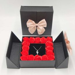 Decorative Flowers Party Gift Rose Flower Christmas Artificial Jewellery Box Wedding Girlfriend Birthday Valentines Mother's Day Gifts