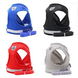 Dog Collars Pet Harness Vest No Pull Walking Lead Leash Reflective Polyester Cloth Chest Strapes For Medium Large Dogs