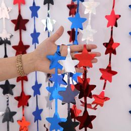 Party Decoration 1 2m Star Tinsel Curtain Birthday Background Glitter Wall Backdrop Independence Day Decor