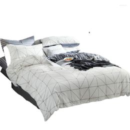 Bedding Sets 1Set Cotton Duvet Cover Large White Grid High-Grade Single Double King Size For Adults 3049