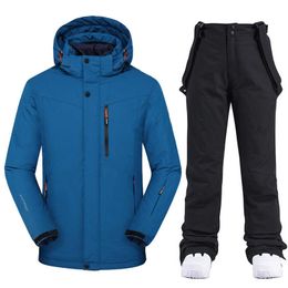 Skiing Suits -30 Degrees Men's Ski Suit Winter Warm Waterproof Snowboard Ski Jackets Pants Set Men Outdoor Sports Windproof Snow Costumes L221008