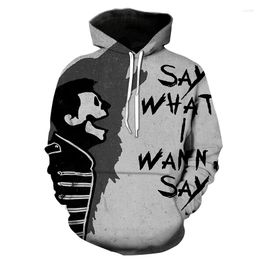 Men's Hoodies 3D English Alphabet Hoodie Spring And Autumn Sports Video Pullover Print Fashion Casual Man Shirt Streetwear Coat