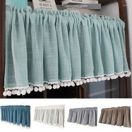 Curtain Ins Style Short Kitchen Cabinet Curtains Solid Color Tassel Half-Curtain Dust-proof Wardrobe Partition Home Decor