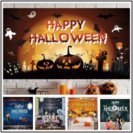 Party Decoration Boho Wicked Magic Castle Ghost Wall Rug Decor Devil Bedspread Cushion Halloween Pumpkin Lantern Tapestry Tapiz