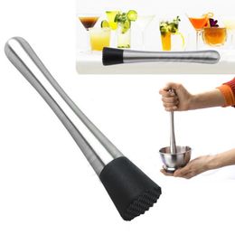 Bar Cocktail Shaker Mojito Mint Muddler Stainless Steel Wine Mixing Stick Cocktail Muddler Ice Crusher Hammer Bartenders Barware