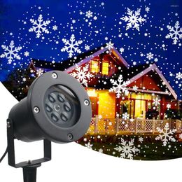 Christmas Snowflake Projector Light White Colour Lawn Waterproof Garden Courtyard Stage Villa Festive Decoration