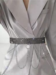 Belts 2022 Fashion Rhinestone Chain Waist Belt Shiny Crystal Tassel Waistband Body For Women