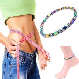 Anklets Trendy Healthy Care Weight Loss Anklet Magnet Bracelets For Foot Magnetic Hematite Elastic Bracelet Jewellery