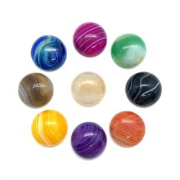 Stone Wholesale 20Mm Mini Round Striped Agate Stone Carving Cabochon Crystal Polishing Gem Healing Jewellery Diy Acc Drop Delivery 2022 Dh5T4