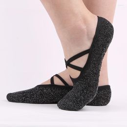 Sports Socks USHINE 1 Pair Ladies Anti-skid Cotton Yoga Bandage Girls Ballet Dance Pilates Good