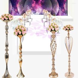 Candle Holders Gold Stand Flowers Vase Candlestick Road Lead Candelabra Centre Pieces Wedding Decoration 50cm/73cm/120cm 01308