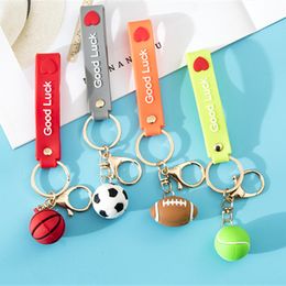 Simulation Ball Keychain Football Charm Basketball Soccer Ball Baseball Bag Pendant Fans Mini Sports Gift