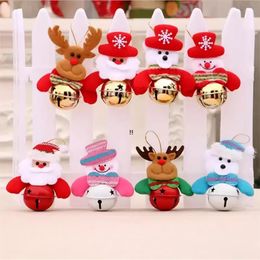 Christmas Tree Ornaments Santa/Snowman/Reindeer/Bear Pendant with Bells Decor Xmas Tree Doll Decoration JNB16143