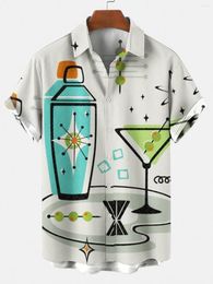 Men's Casual Shirts Summer R 1 Bottle Creative 3d Digital Printing Trend Loose Short-sleeved Shirt Men's Fashion Top