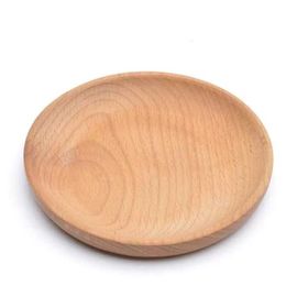 Round Wooden Dishes Plates Dessert Biscuits Plate Dish Fruits Platter Dish Tea Server Tray