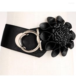 Belts Waist Seal Lady Loose Wide Belt Korean Version Simple Women Stretch Flower Decorative Dress Black High Quality Waistband H3164