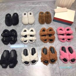 Slippers Designer Shoes teddy Flip Flops Fashion Anti-Slip Female Slides Women Furry Fluffy Faux Fur Luxury Brand Warm Indoor