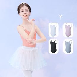 Stage Wear Ballet Leotards For Girl Kids Dance Camisole Gymnastics Leotard Summer Swimwear V Back Costumes