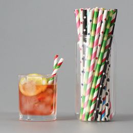 Multi colors Paper Drinking Straws Birthday Wedding Party Event Hawaiian Holidays Luau Sticks KTV Drinking Straws RRB16174