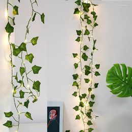Strings 2M Artificial Plant Led String Light Creeper Green Leaf Ivy Vine For Home Wedding Decor Lamp DIY Hanging Garden Christmas Lights
