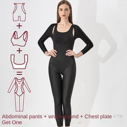 Women's Shapers Women's Warm Body Shaping Bodysuit Woman Long-sleeved Trousers Abdomen Hip Underwear With Breast Lift And Weight Loss