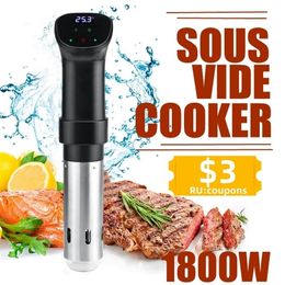 Other Kitchen Tools 1800W IPX7 Waterproof Vacuum Sous Vide Cooker Immersion Circulator Accurate Cooking With LED Digital Display Slow Cooker Heater 221010