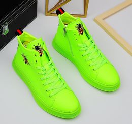 New Luxury Brand Men Fashion High Top Sneakers Spring Autumn Casual High Shoes Men Leather Boots Microfiber Shoes