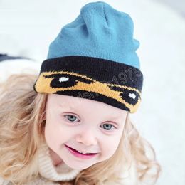 Toddler Fashion Cartoon Pattern Knitting Wool Caps Autumn and Winter Soft Warm Infant Hat Newborn Headwear Birthday Gift