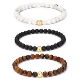 6mm Natural Stone Strands Beaded Bracelets For Women Men Lover Handmade Charm Party Club Fashion Jewellery