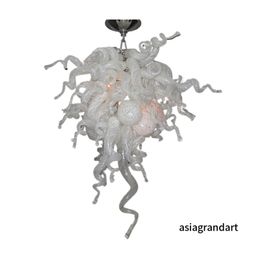 Clever Design Contemporary Mouth Blown Pendant Lamps AC 110V 240V Murano Style Glass Dale Chihuly Art White Glass Lamp Hanging Fixture LR455