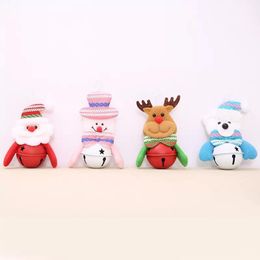 NEW Christmas Tree Ornaments Santa Snowman Reindeer Bear Pendant with Bells Decor Xmas Tree Doll Decoration RRE15183