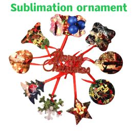 sublimation Aluminium christmas ornament Double-Side Printed Sublimation Pendant DIY Christmas Tree Decorations01