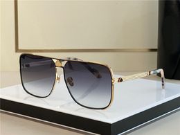 New fashion design men sunglasses THE BLUE square K gold frame generous and simple style high end outdoor uv400 protection glasses