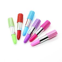 Creative Ballpoint Pens Lipstick Shape Glitter Gel Pen Scalable Signature Pen Stationery School Office Supplies