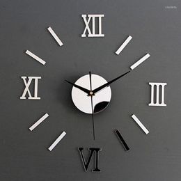 Wall Clocks Vintage Roman Numbers Clock Stickers Elegant DIY Digital For Home Art Living Room Office Decoration