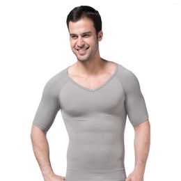 Men's Body Shapers Men's Shapewear Short Sleeve Belly Girdle Waist Protection Fitness Shaping Seamless V-neck Corset Underwear For Men