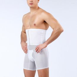 Waist Support Promotion Men's Slimming Shaper Pants Plus Size Abdomen Panties Breathable Skinny High Girdle Lifting Leg